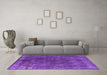 Machine Washable Oriental Purple Industrial Area Rugs in a Living Room, wshurb2233pur