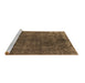 Sideview of Machine Washable Oriental Brown Industrial Rug, wshurb2233brn