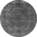 Round Oriental Gray Industrial Rug, urb2233gry