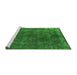 Sideview of Machine Washable Oriental Green Industrial Area Rugs, wshurb2233grn