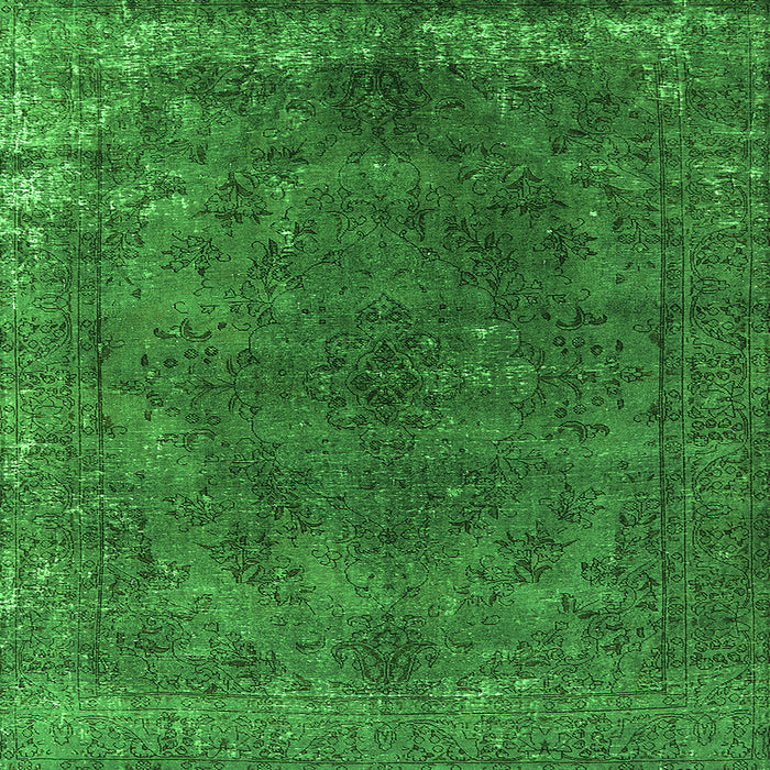 Square Oriental Green Industrial Rug, urb2233grn