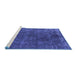 Sideview of Machine Washable Oriental Blue Industrial Rug, wshurb2233blu