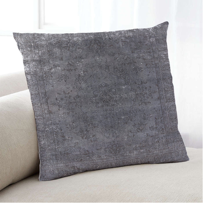 Lifestyle Image of Mid-Century Modern Urban Square Gray Throw Pillow, 18 inch by 18 inch, pwurb2233