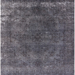 Square Mid-Century Modern Gray Oriental Rug, urb2233