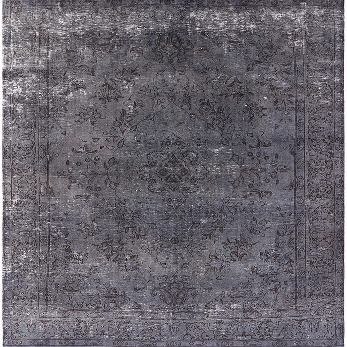 Square Mid-Century Modern Gray Oriental Rug, urb2233