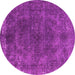 Round Oriental Pink Industrial Rug, urb2233pnk