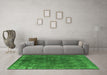 Machine Washable Oriental Green Industrial Area Rugs in a Living Room,, wshurb2233grn