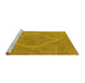 Sideview of Machine Washable Oriental Yellow Industrial Rug, wshurb2234yw