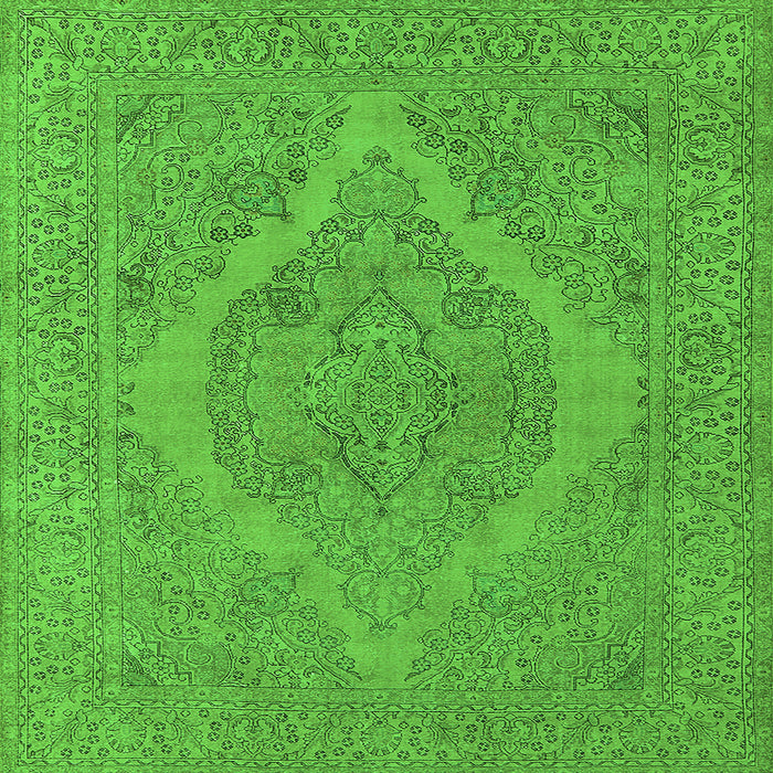 Square Oriental Green Industrial Rug, urb2234grn