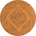 Round Oriental Orange Industrial Rug, urb2234org