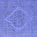 Square Machine Washable Oriental Blue Industrial Rug, wshurb2234blu