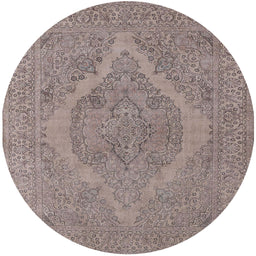 Round Machine Washable Industrial Modern Puce Purple Rug, wshurb2234