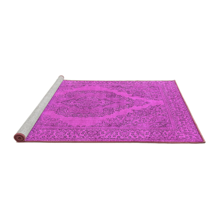Sideview of Machine Washable Oriental Pink Industrial Rug, wshurb2234pnk