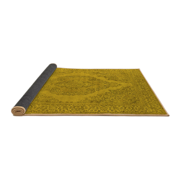 Sideview of Oriental Yellow Industrial Rug, urb2234yw