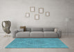 Machine Washable Oriental Light Blue Industrial Rug in a Living Room, wshurb2234lblu