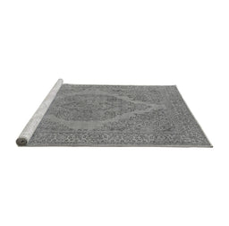 Sideview of Machine Washable Oriental Gray Industrial Rug, wshurb2234gry