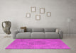 Machine Washable Oriental Pink Industrial Rug in a Living Room, wshurb2234pnk