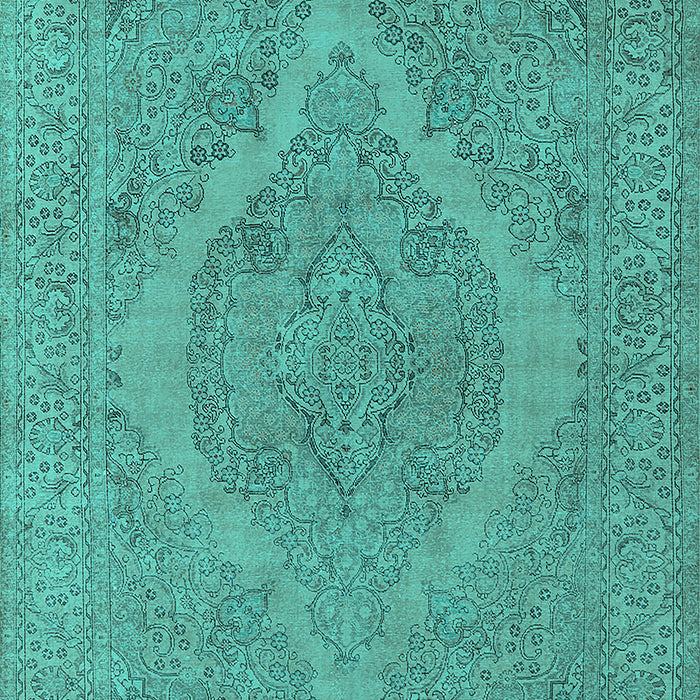 Machine Washable Oriental Turquoise Industrial Area Rugs, wshurb2234turq