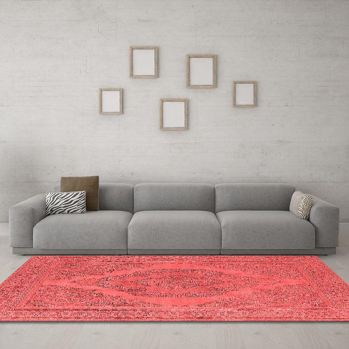 Industrial Red Washable Rugs