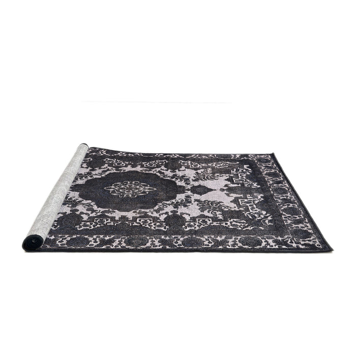 Sideview of Machine Washable Industrial Modern Dark Gray Rug, wshurb2235