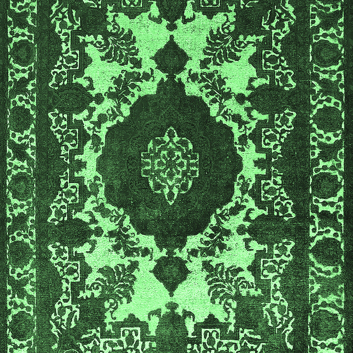 Machine Washable Oriental Emerald Green Industrial Area Rugs, wshurb2235emgrn