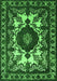 Machine Washable Oriental Green Industrial Area Rugs, wshurb2235grn