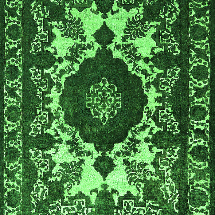 Machine Washable Oriental Green Industrial Area Rugs, wshurb2235grn