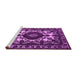 Sideview of Machine Washable Oriental Pink Industrial Rug, wshurb2235pnk