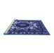 Sideview of Machine Washable Oriental Blue Industrial Rug, wshurb2235blu