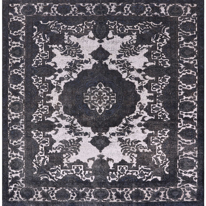 Square Mid-Century Modern Dark Gray Oriental Rug, urb2235