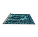 Sideview of Machine Washable Oriental Light Blue Industrial Rug, wshurb2235lblu