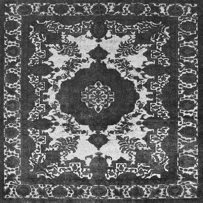 Square Machine Washable Oriental Gray Industrial Rug, wshurb2235gry