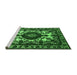 Sideview of Machine Washable Oriental Green Industrial Area Rugs, wshurb2235grn