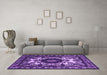 Machine Washable Oriental Purple Industrial Area Rugs in a Living Room, wshurb2235pur