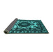 Sideview of Oriental Turquoise Industrial Rug, urb2235turq