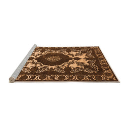 Sideview of Machine Washable Oriental Orange Industrial Area Rugs, wshurb2235org