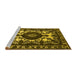 Sideview of Machine Washable Oriental Yellow Industrial Rug, wshurb2235yw