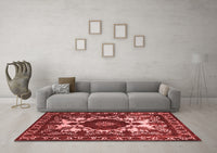 Machine Washable Oriental Red Industrial Rug, wshurb2235red