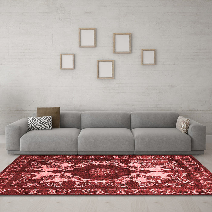 Industrial Red Washable Rugs