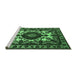 Sideview of Machine Washable Oriental Emerald Green Industrial Area Rugs, wshurb2235emgrn