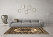 Machine Washable Oriental Brown Industrial Rug in a Living Room,, wshurb2235brn