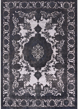 Mid-Century Modern Dark Gray Oriental Rug, urb2235