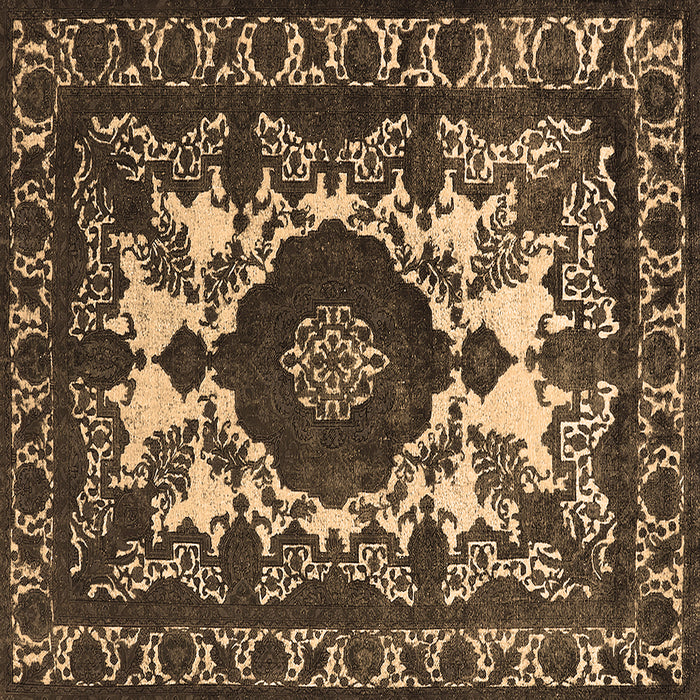 Square Oriental Brown Industrial Rug, urb2235brn
