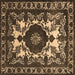 Square Oriental Brown Industrial Rug, urb2235brn