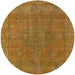 Round Mid-Century Modern Cinnamon Brown Oriental Rug, urb2236