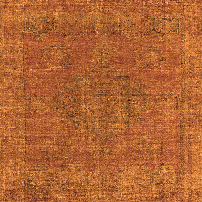 Square Oriental Orange Industrial Rug, urb2236org