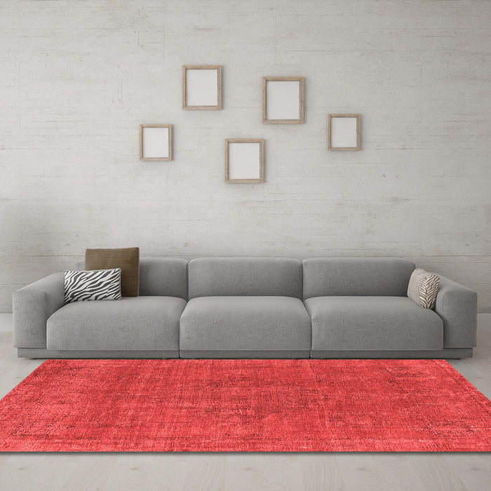 Industrial Red Washable Rugs