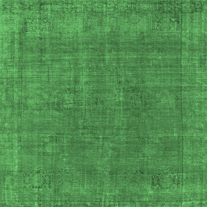 Square Machine Washable Oriental Emerald Green Industrial Area Rugs, wshurb2236emgrn