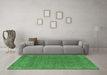 Machine Washable Oriental Emerald Green Industrial Area Rugs in a Living Room,, wshurb2236emgrn