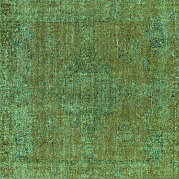 Square Machine Washable Oriental Turquoise Industrial Area Rugs, wshurb2236turq